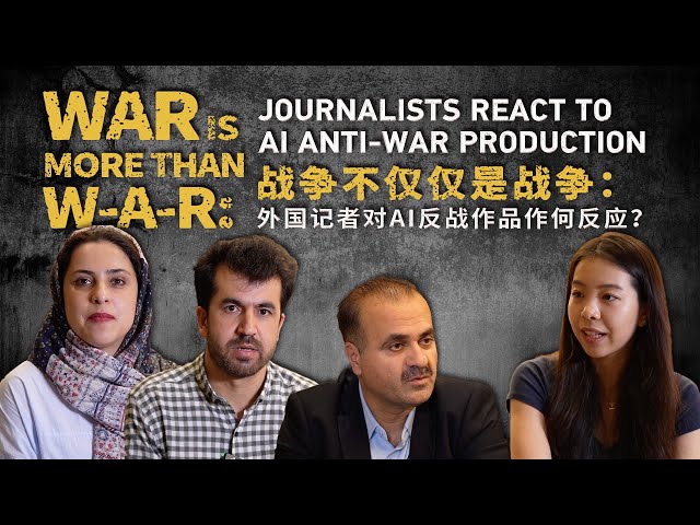 ⁣Journalists react to AI-generated anti-war video