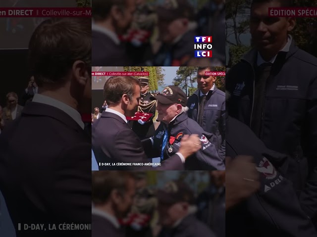 ⁣D-Day : Emmanuel Macron remet la Légion d’honneur à 11 vétérans américains