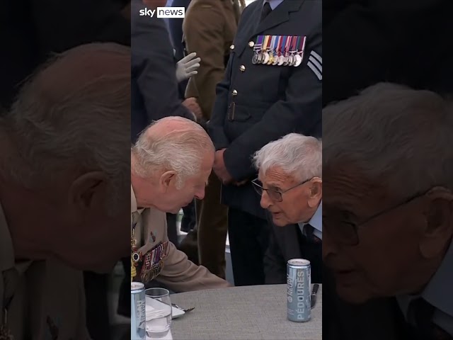⁣King Charles holds veteran’s hand