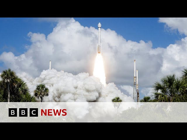 ⁣Boeing Starliner astronaut capsule launches on third attempt | BBC News