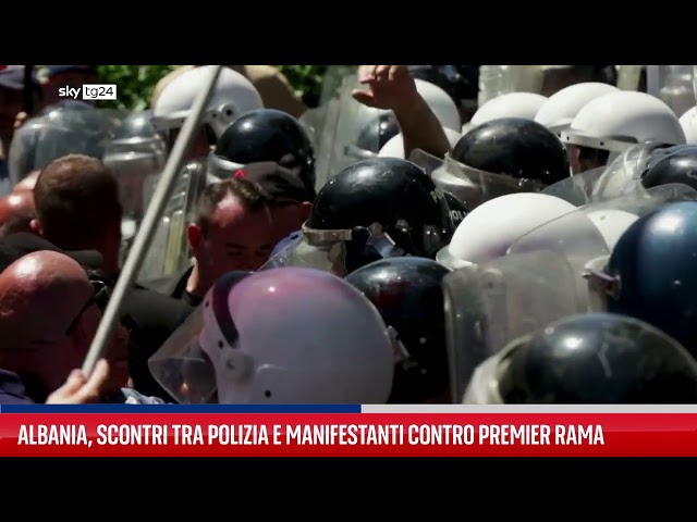 ⁣Albania, scontri tra manifestanti e polizia a Tirana