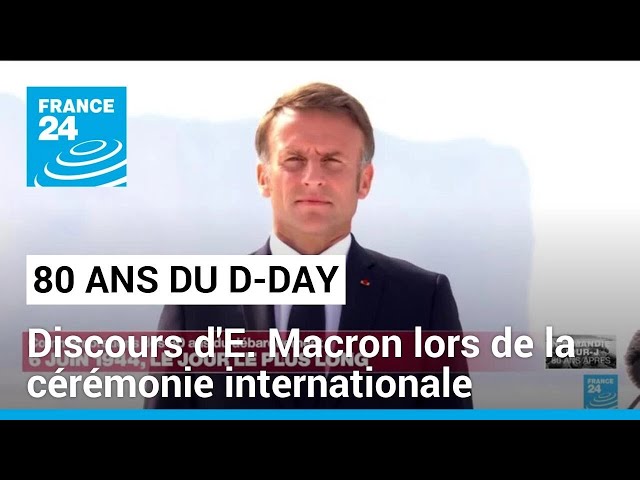 ⁣80 ans du D-Day : discours d'Emmanuel Macron lors de la cérémonie internationale à Omaha Beach