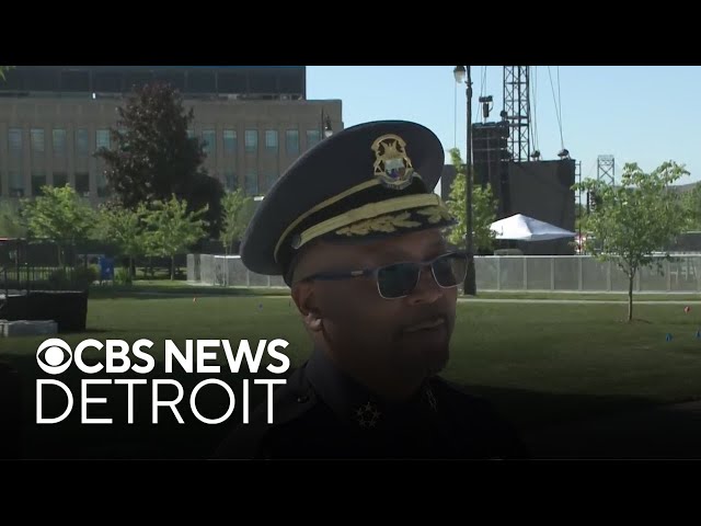 ⁣Detroit Police Chief James White discusses security ahead of Michigan Central concert