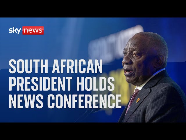 ⁣Watch live: South Africa President Cyril Ramaphosa news conference