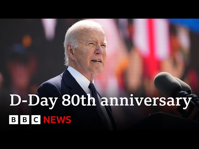 ⁣Joe Biden says fight for Ukraine echoes struggle for freedom on D-Day | BBC News