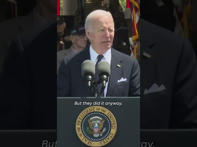 ⁣Joe Biden honors WWII veterans for 80th D-Day commemoration #Shorts
