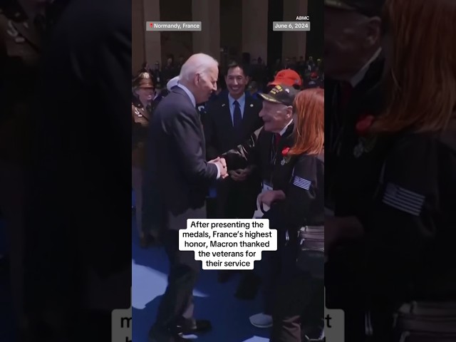 ⁣French President Macron and Biden honor WWII veterans on D-Day anniversary