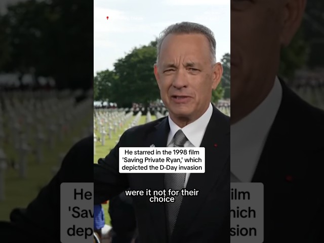 ⁣Tom Hanks pays tribute to veterans at D-Day commemorations
