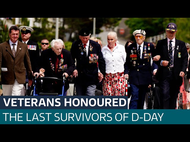 ⁣Veterans given heroes welcome on Normandy return for D-Day anniversary | ITV News