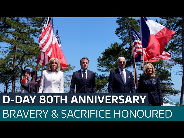 ⁣King speaks of 'profound sense of gratitude' at Normandy commemoration | ITV News