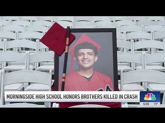 ⁣Inglewood high school graduation honors brothers killed in crash