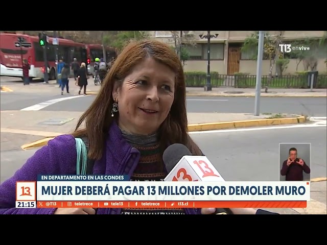 ⁣Mujer deberá pagar 13 millones por demoler muro de departamento en Las Condes