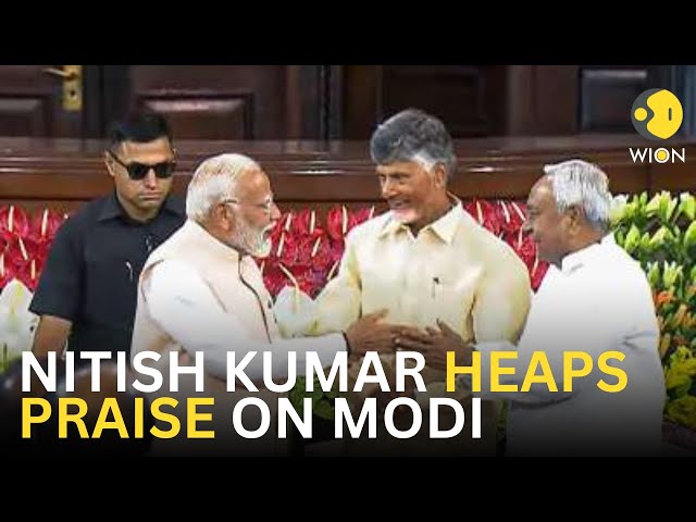 ⁣NDA Meet LIVE: Nitish Kumar attacks INDIA bloc & endroses PM Modi's third term in power | W