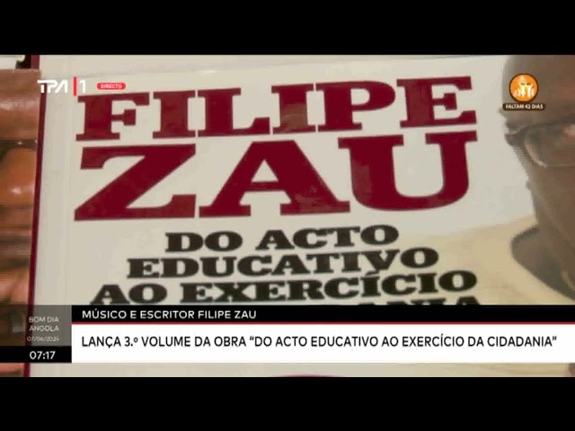 ⁣Músico Filipe Zau lança 3º volume da obra "Do Acto Educativo ao Exercício da Cidadania"