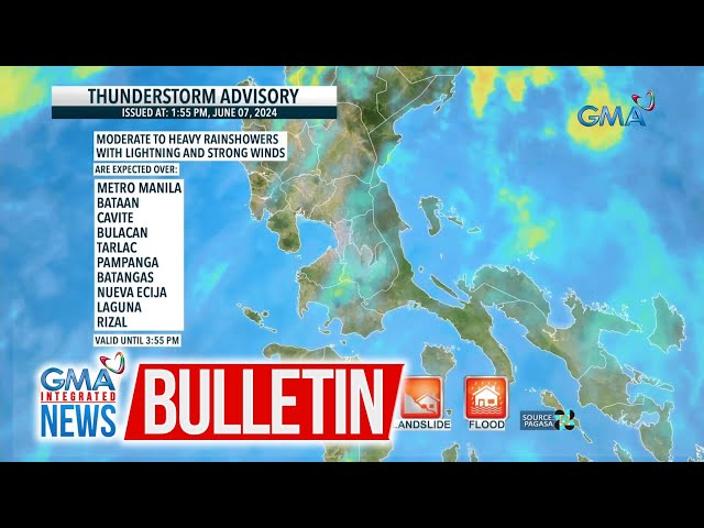 ⁣Nakataas ang thunderstorm advisory sa ilang bahagi ng Luzon | GMA Integrated News Bulletin