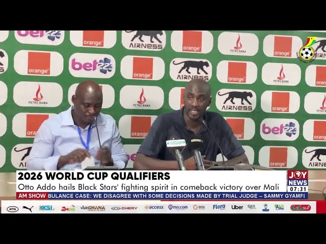 ⁣2026 World Cup Qualifiers: Otto Addo hails Black Stars fighting spirit in comeback victory over Mali