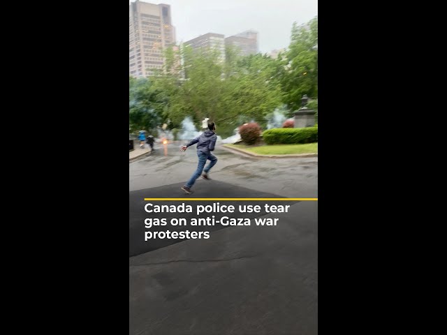 ⁣Canada police use tear gas on anti-Gaza war protesters | AJ #shorts