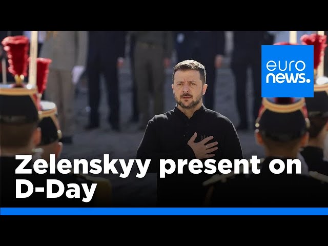 ⁣D-Day: President Zelenskyy welcomed in Paris for second day of commemorations