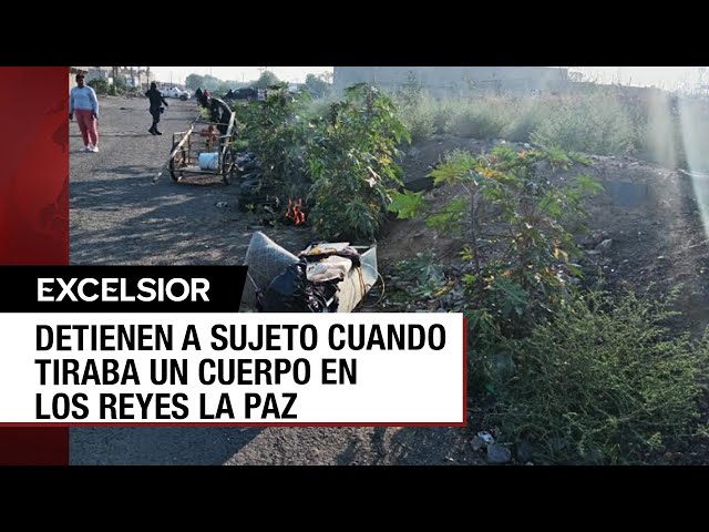 ⁣A punto de linchar a hombre que abandonó cadáver en Los Reyes La Paz, Edomex