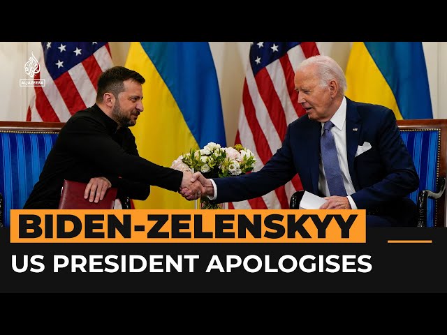 ⁣Biden offers apology, more funding to Ukrainian President Zelenskyy | Al Jazeera Newsfeed
