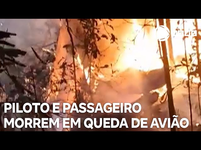 ⁣Piloto e passageiro morrem em queda de avião no Mato Grosso