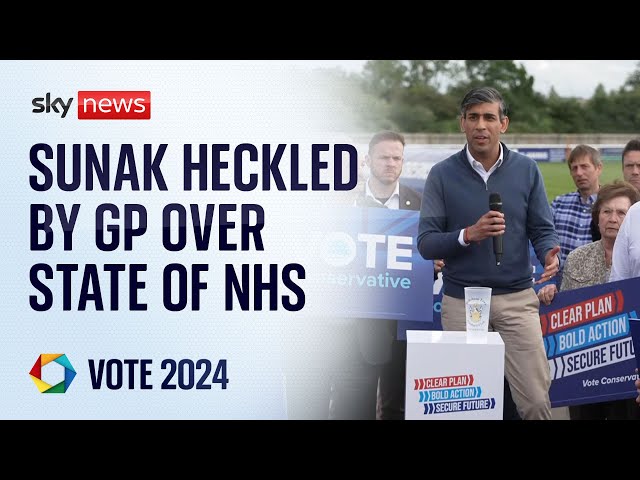 ⁣PM heckled by GP over the state of the NHS | Election 2024