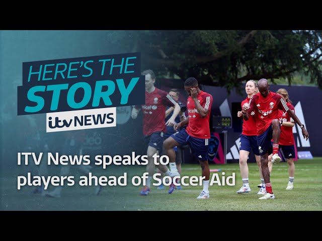 ⁣ITV News chats to players at Soccer Aid of their charity match for UNICEF