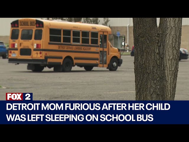 ⁣Detroit mom furious after her child was left sleeping on school bus