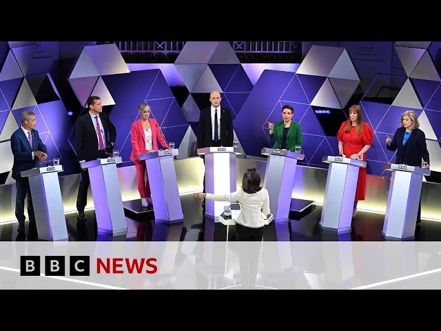 ⁣UK election debate sees political parties clash over tax and immigration | BBC News