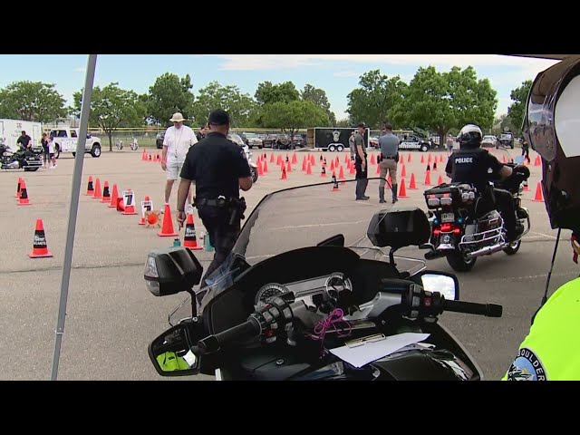 ⁣Police honor fallen Arvada officer with motorcycle rodeo