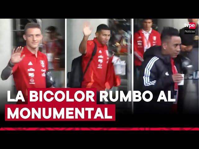 ⁣Selección peruana sale del hotel de concentración y sube a bus rumbo al Monumental