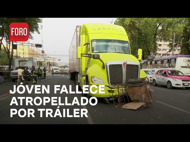 ⁣Trailero arrolla a hombre en triciclo sobre Eje 2 Norte en Tlatelolco, CDMX - Las Noticias