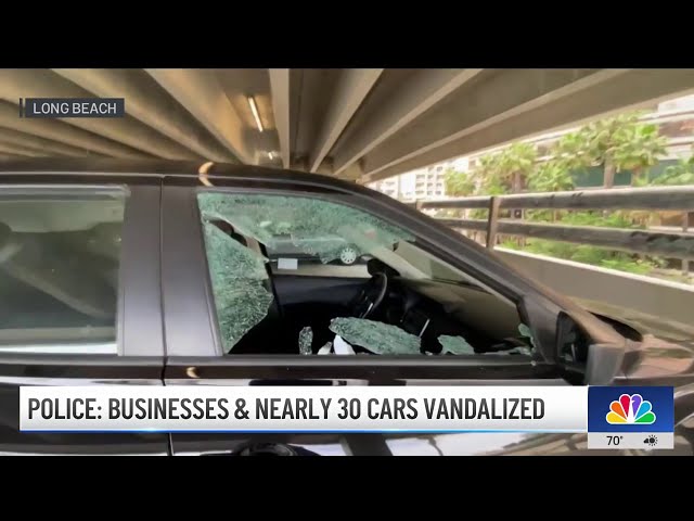⁣Nearly 30 cars vandalized in Long Beach