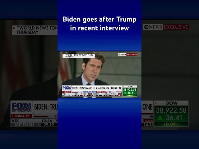 ⁣Biden says Trump wants to be a dictator on ‘day one’ in fiery interview #shorts