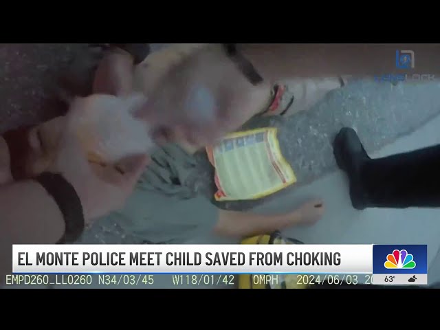 ⁣El Monte police meet child they saved from choking