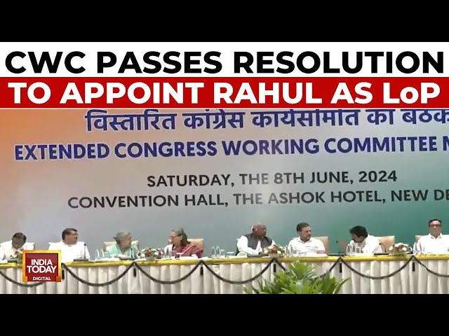 ⁣Congress Passes Resolution To Make Rahul Gandhi Leader Of Opposition In Lok Sabha