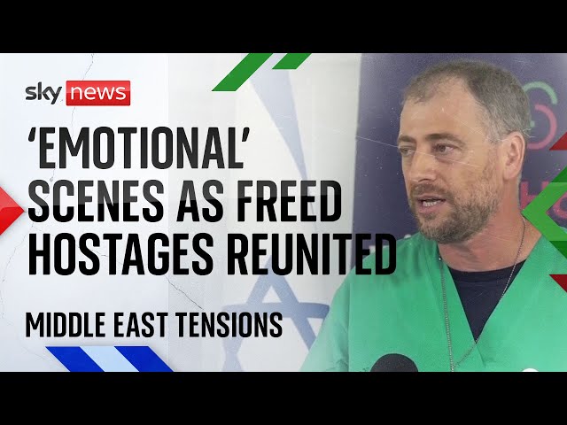 ⁣Freed Israeli hostages reunited with families in 'very, very emotional moments'