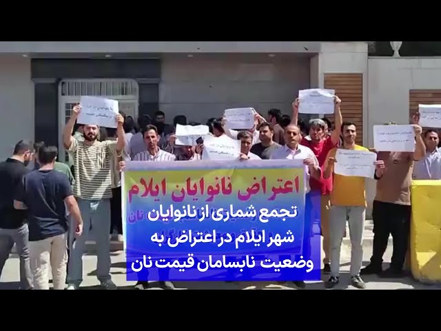 ⁣تجمع شماری از نانوایان شهر ایلام در اعتراض به وضعیت  نابسامان قیمت نان