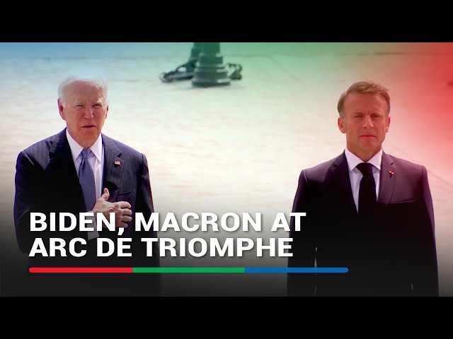 ⁣Biden receives grand welcome at Arc de Triomphe in Paris | ABS-CBN News