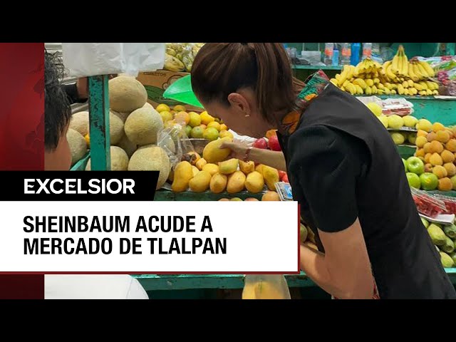 ⁣Sheinbaum pasea por mercado de Tlalpan y convive con ciudadanos