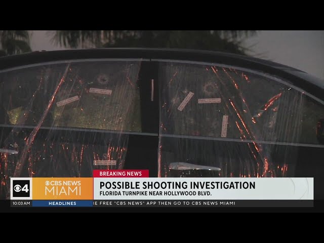 ⁣Police investigation underway after car riddled with bullet holes found on Florida Turnpike