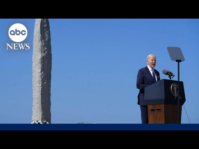 ⁣Biden calls for democracy during D-Day speech