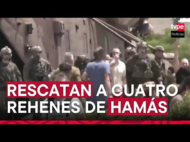 ⁣Ejercito Israelí rescata cuatro rehenes de hamás