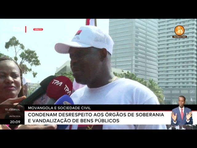 Movangola e Sociedade Civil - Condenam desrespeito aos órgãos de soberania e vandalização de bens pú