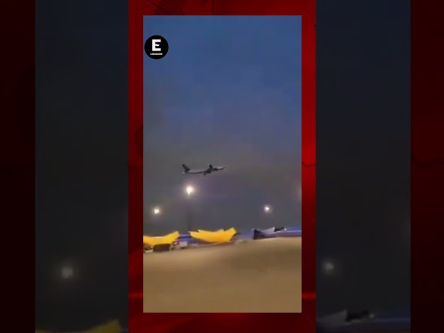 ⁣Avión Boeing se incendia en pleno despegue