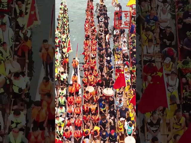 ⁣Dragon boat race in Mayang, C China's Hunan