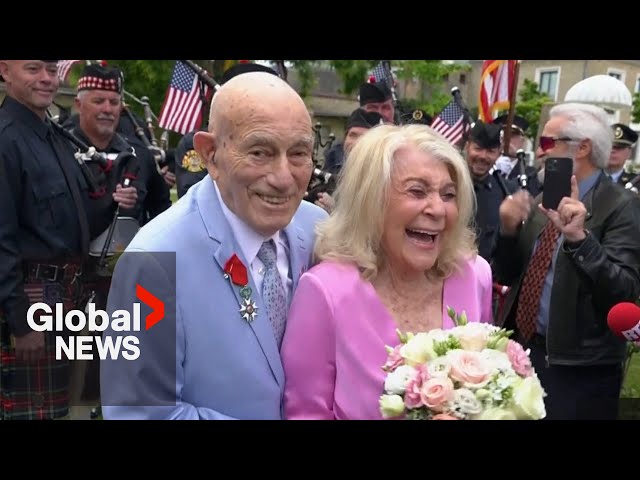 ⁣100-year-old D-Day veteran weds 96-year-old bride days after 80th anniversary of Normandy landings