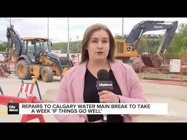 ⁣Repairs to Calgary water main break to take at least a week