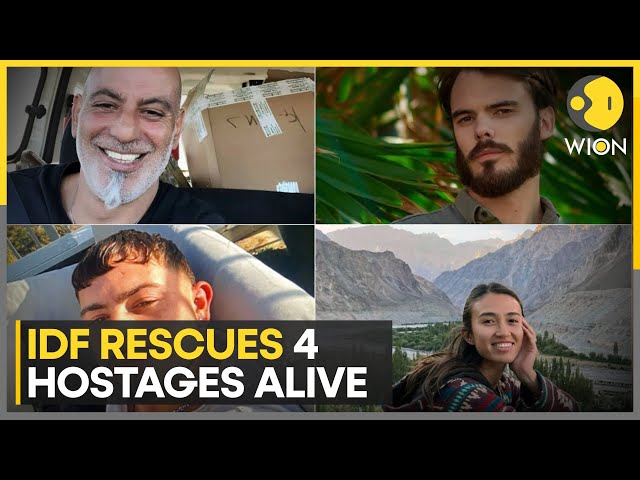⁣Israel-Hamas war: Israel rescues 4 hostages kidnapped by Hamas: 'We are overjoyed' | WION