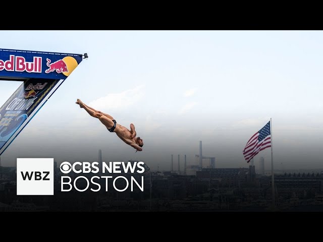 ⁣Red Bull Cliff Diving takes over ICA Museum in Seaport for finals